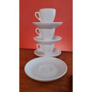 Cuisinox Signature Series Porcelain Espresso 3 Cups 4 Saucers White